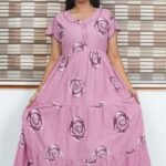 Blush Pink Rose Print Tiered Maxi Dress