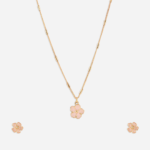 Blush Pink Flower Pendant Necklace & Earring Set
