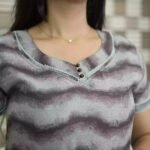 Grey Wavy Stripe Tiered Maxi Dress - Image 2