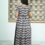 Grey Wavy Stripe Tiered Maxi Dress - Image 3