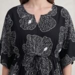 Black & White Botanical Print Kaftan - Image 2