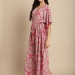 Pink Paisley Pom-Pom Kaftan - Image 3