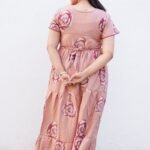Blush Pink Rose Print Tiered Maxi Dress - Image 2