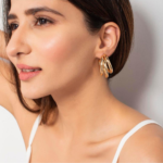 Triple Row Gold Hoop Earrings - Image 2