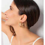 Triple Row Gold Hoop Earrings - Image 3